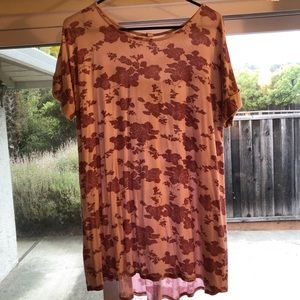 Pink blush pink floral maternity shirt